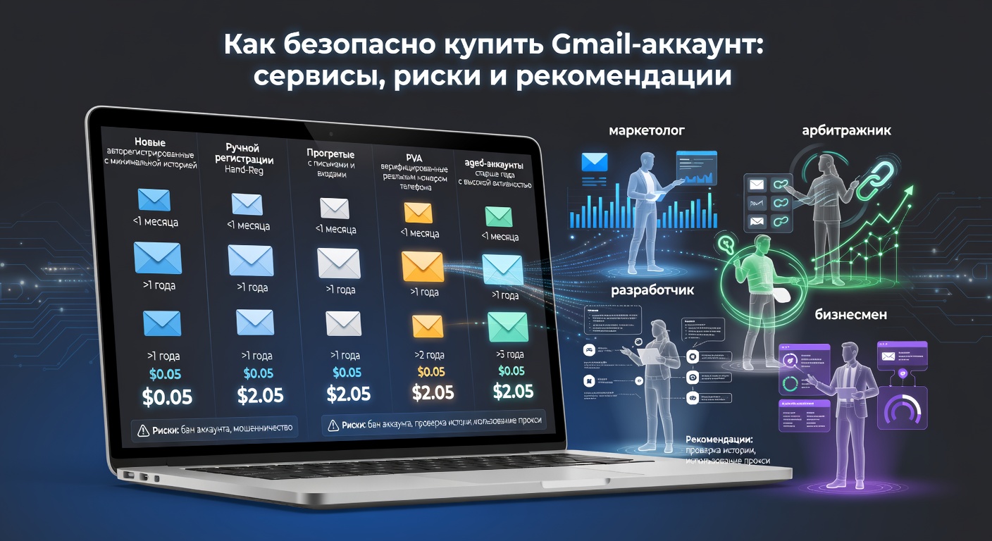 Как безопасно купить Gmail-аккаунт: сервисы, риски и рекомендации