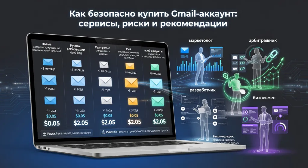 Как безопасно купить Gmail-аккаунт: сервисы, риски и рекомендации