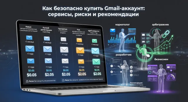 Как безопасно купить Gmail-аккаунт: сервисы, риски и рекомендации